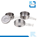 8 Stücke billig Edelstahl Camping Küche Reise Kochen Set Camping Pot